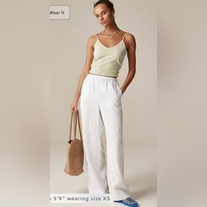 J.Crew Tall Stratus pant in linen in white